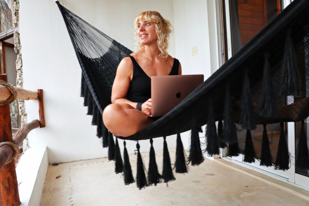 digital nomad annemarie, hangmat