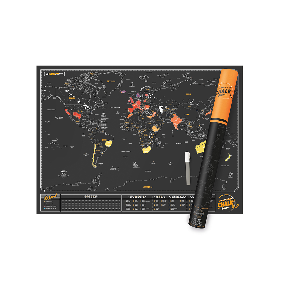 Luckies Scratch Map Chalk edition Ik wil meer reizen!