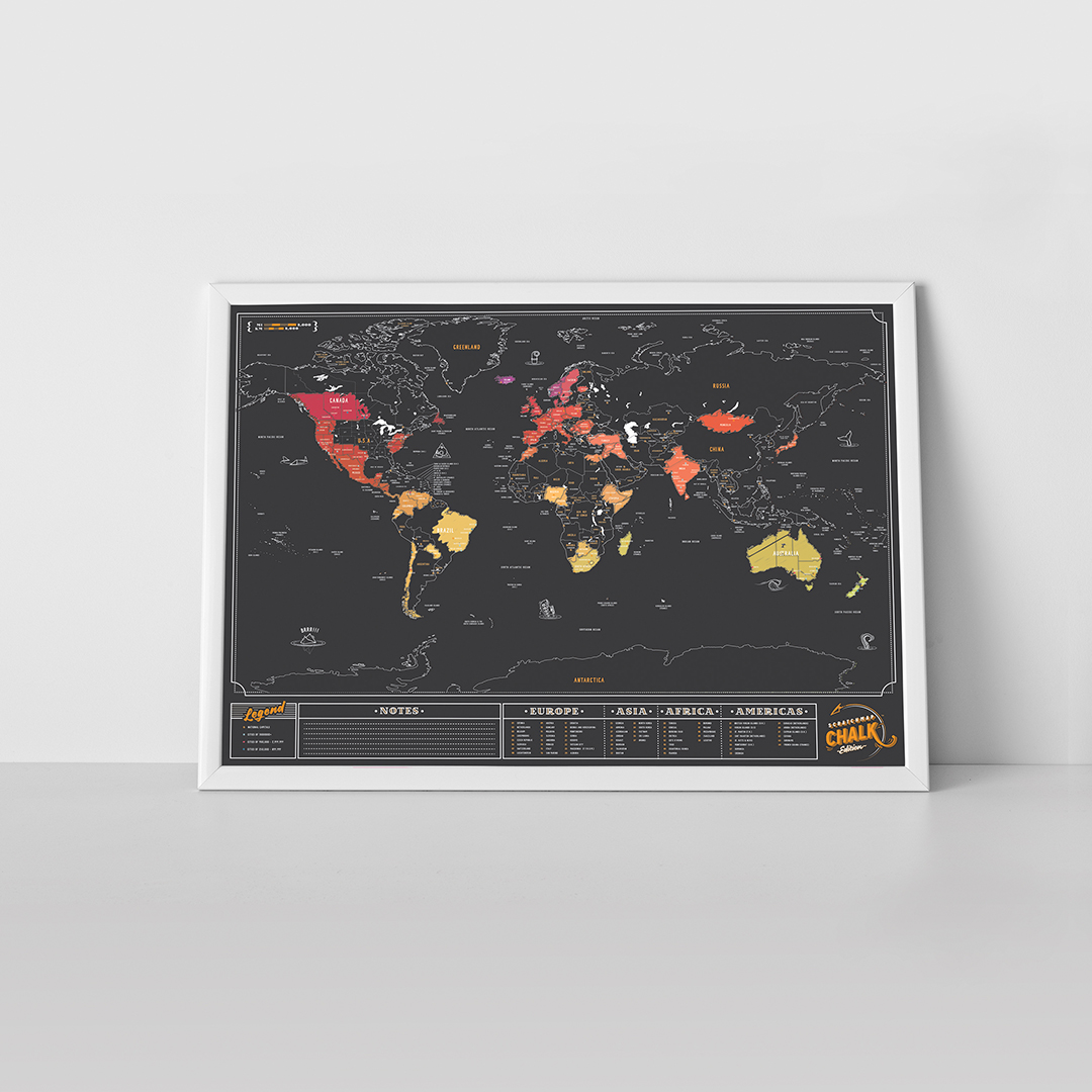 Luckies Scratch Map Chalk edition Ik wil meer reizen!