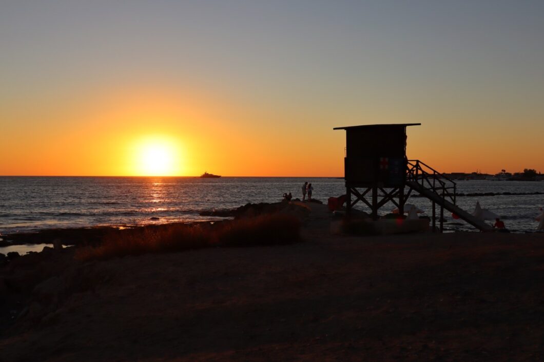 paphos cyprus zonsondergang