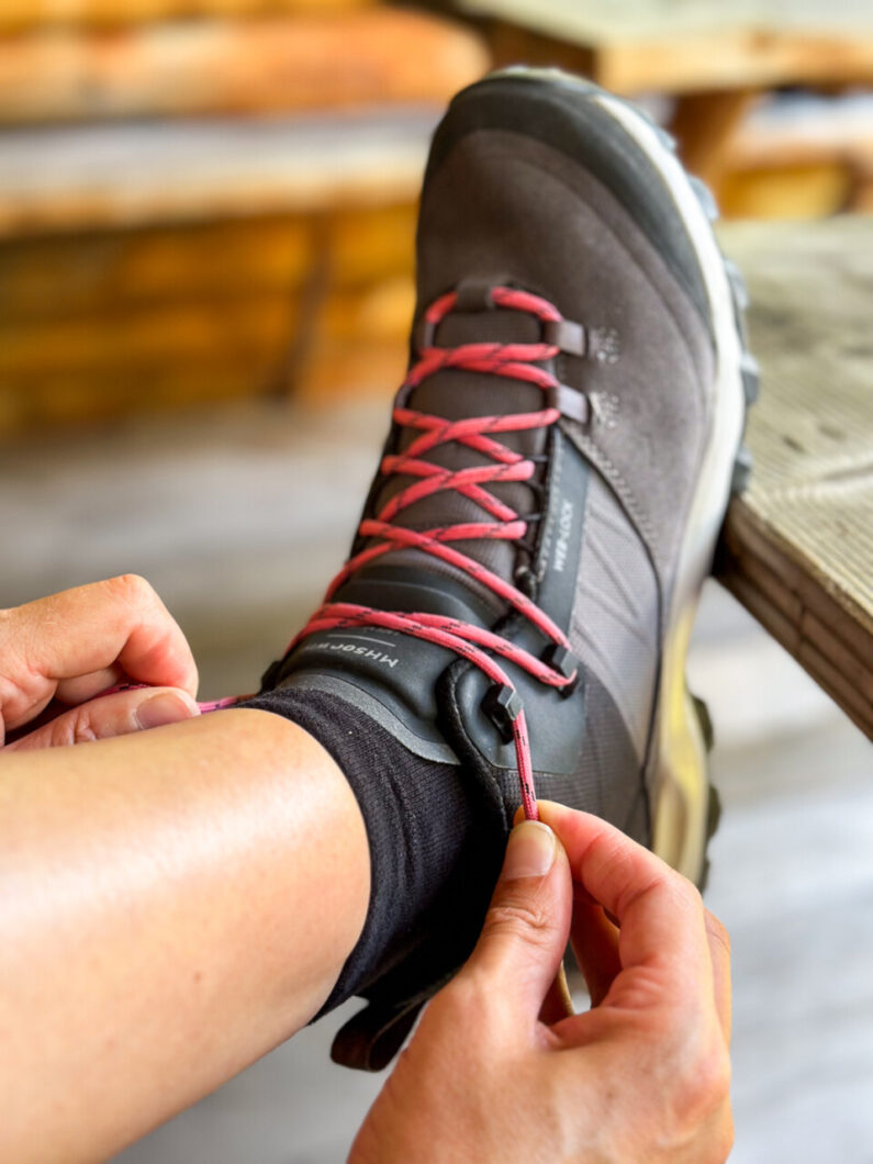 quechua mh500 wandelschoenen weblock systeem veters