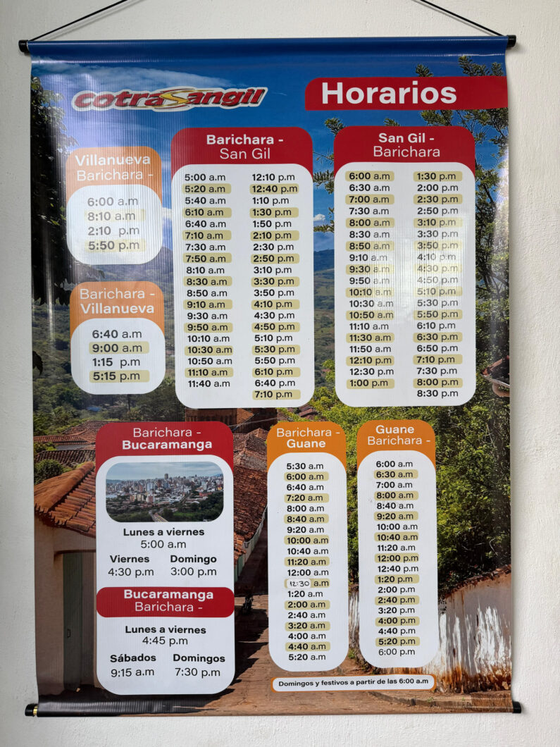 bustijden 2026 barichara