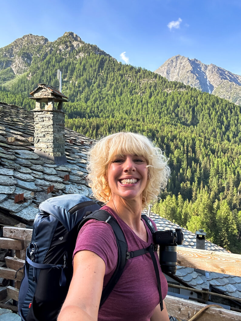 Annemarie bij Rifugio Vieux Crest