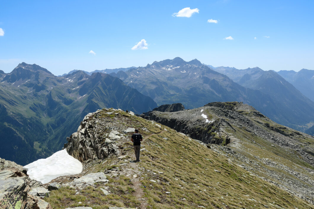Hiken monterosa gebergte, gressoney aosta vallei, italie