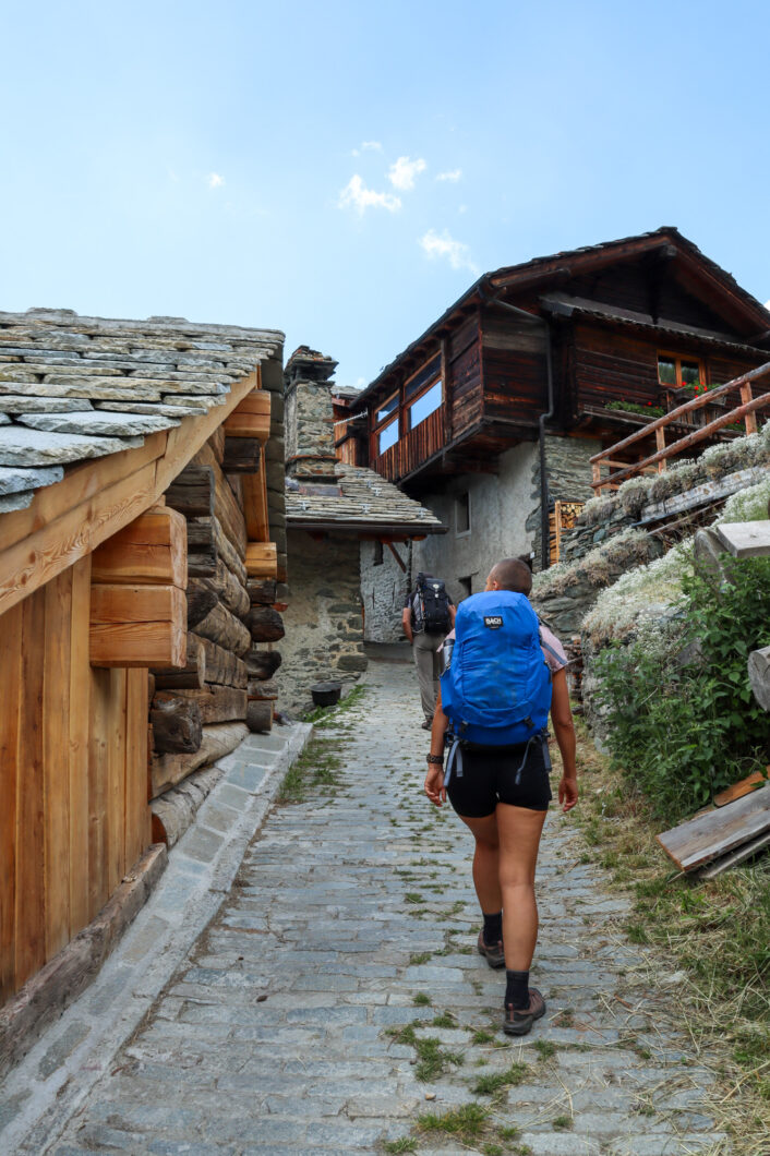 aankomst Rifugio Vieux Crest