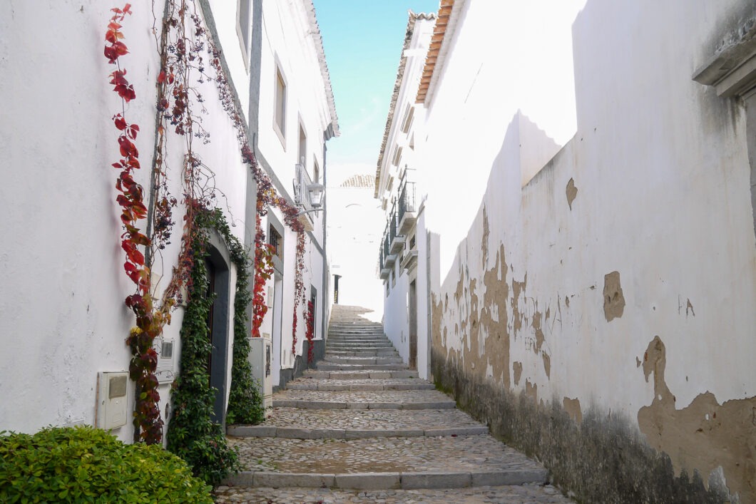 Smal wit straatje in Tavira